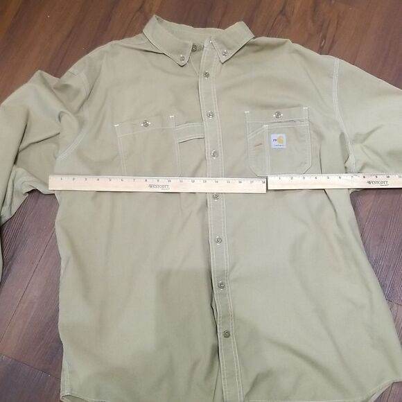 Carhartt® Men's FR Force Lightweight Button Down Size 4X tall - Picture 5 of 7